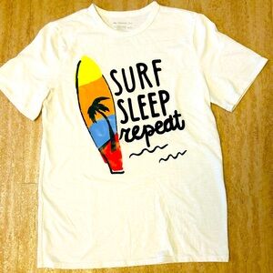 Boys T-Shirt Surf/Sleep/Repeat size 14/16 Member Marks cotton Tee
